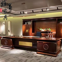 New Chinese style solid wood desk boss desk and chair combination executive desk modern minimalist manager president room furniture customization