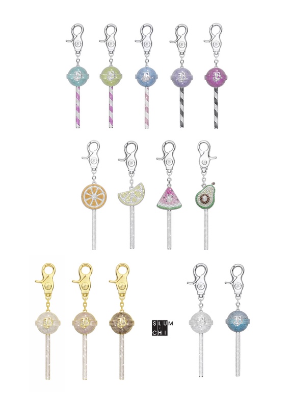 【Slum】Babytarth Summer Colorful Contrast Full Rhinestone Sparkling Fruit Lollipop Accessories Pendant 【Slum】Babytarth Summer Colorful Contrast Full Rhinestone Sparkling Fruit Lollipop Accessories Pendant