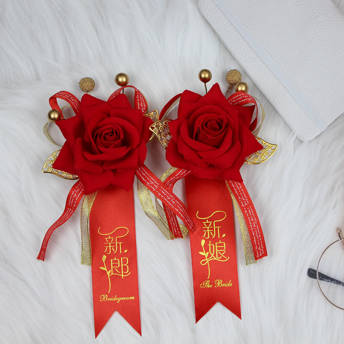 Wedding corsage wedding bridesmaid bridesmaid bridegroom bride Mori full set of welcome VIP guests family ceremony corsage