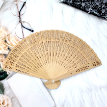 Wooden Fan China Wind Classical Sandalwood Fan Ancient Wind Carry-on All Wood Fan Accessories Folding Lady Folding Fan