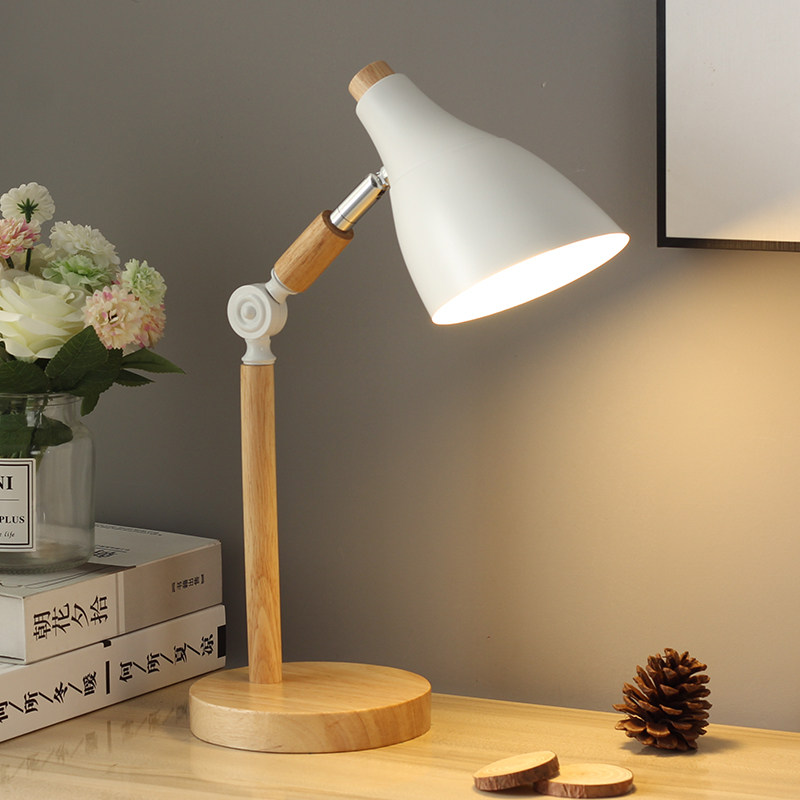 Creative small table lamp led reading and writing lamp dormitory student eye protection desk plug-in bedroom bedside Nordic