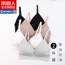 Antarctic underwear female rimless student high school girl summer small chest gathered thin bra sports bra SD