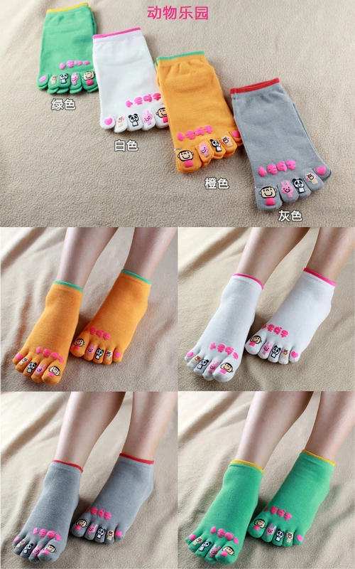 Mùa xuân và mùa hè flip-flops năm ngón tay vớ của phụ nữ cotton toe socks cotton ngắn ống thở thoải mái phụ nữ cá tính của vớ tất trắng