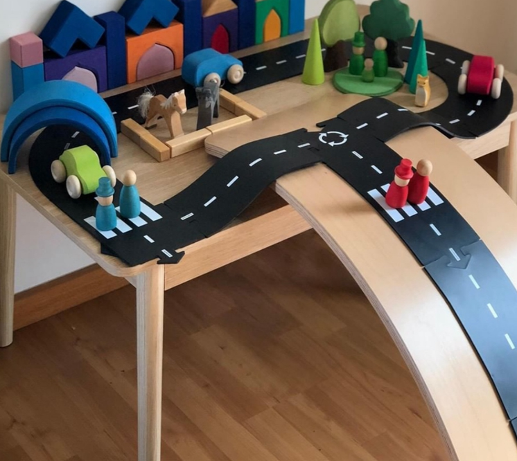 ins plug car track children's toys high-speed model construction road scene DIY disassembly puzzle can be washed