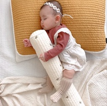 INS Nordic style childrens bed wall stall pure cotton bear cylindrical comfort pillow baby anti-kicking bedside removable and washable