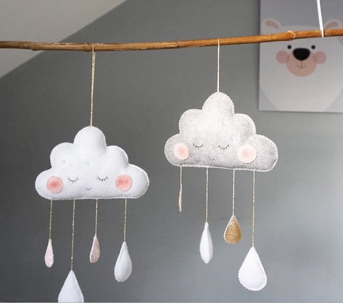 ins Children's tent decoration Cloud felt raindrop pendant decoration Photography props hanging children's room Children's clothing store