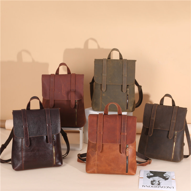 Crazy horse skin foreign trade export end order withdrawal cabinet epidemic destroyed order stranded refund order factory clearance men's backpack