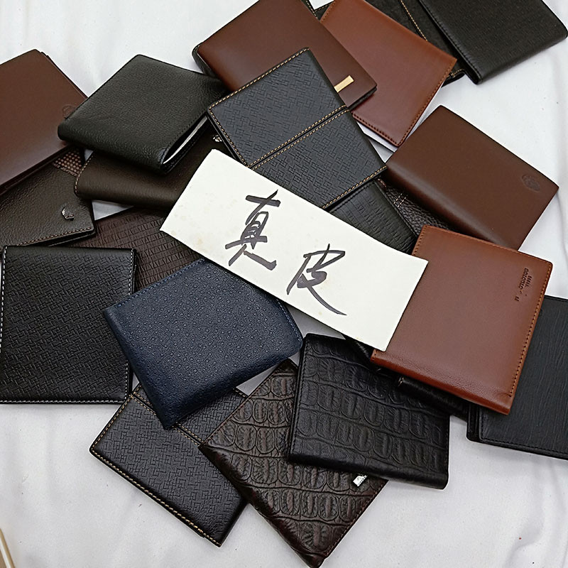 Wallet short male horizontal vertical shopping mall withdrawal cabinet brand inventory tail single foreign trade export surplus single high-end men's wallet