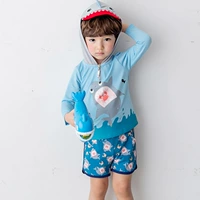 Áo tắm trẻ em mới nam kho báu dài tay trùm đầu chống nắng võ sĩ chia áo tắm trong bộ đồ bơi trẻ em lớn đồ bơi elsa