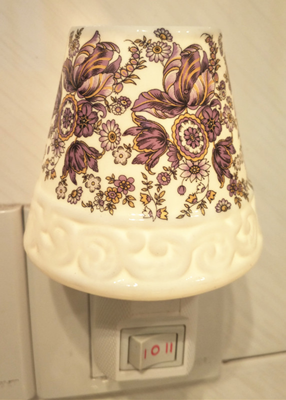 Energy-saving lamp plug-in electric ceramic light small night light baby baby bedroom lactation lamp bed head lamp incense light