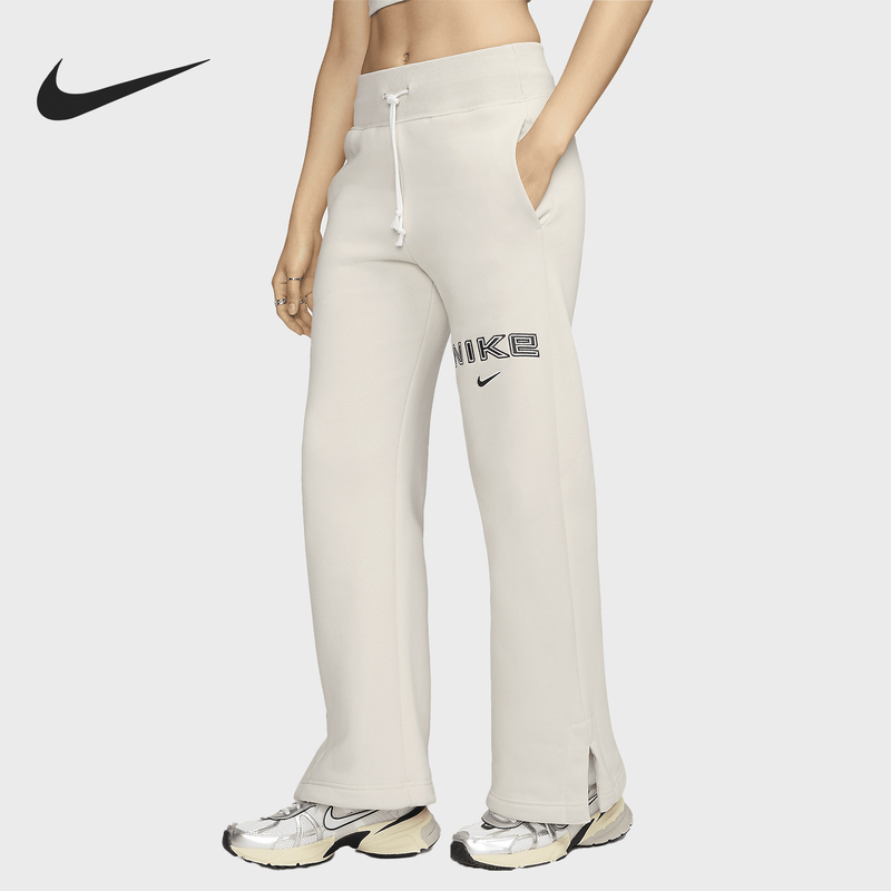 Nike/Nike Genuine New Women's High-Waisted Wide-Leg Printed Fleece-Lined Pants Fv7685-104