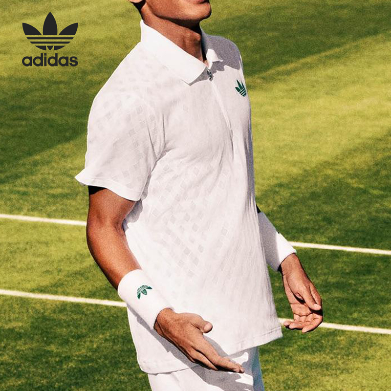 Adidas/Adidas Genuine Trefoil Men's Sports Tennis Three-Stripe Breathable Polo Shirt Jl9675 Adidas/Adidas Genuine Trefoil Men's Sports Tennis Three-Stripe Breathable Polo Shirt Jl9675