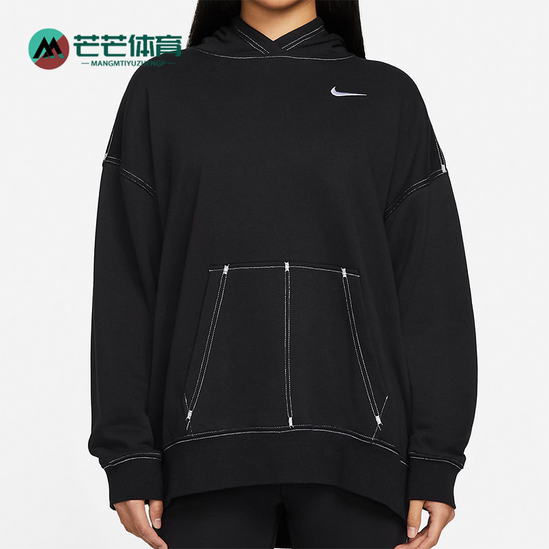 Nike/Nike Genuine Pullover New Style Women's Black Loose Soft Classic Hooded Sweatshirt Dm6202-010 Nike/Nike Genuine Pullover New Style Women's Black Loose Soft Classic Hooded Sweatshirt Dm6202-010