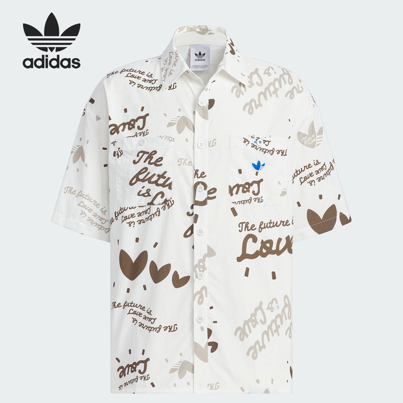 Adidas/Adidas Official Authentic Trefoil Men's Printed Sports Loose Shirt Jm5152