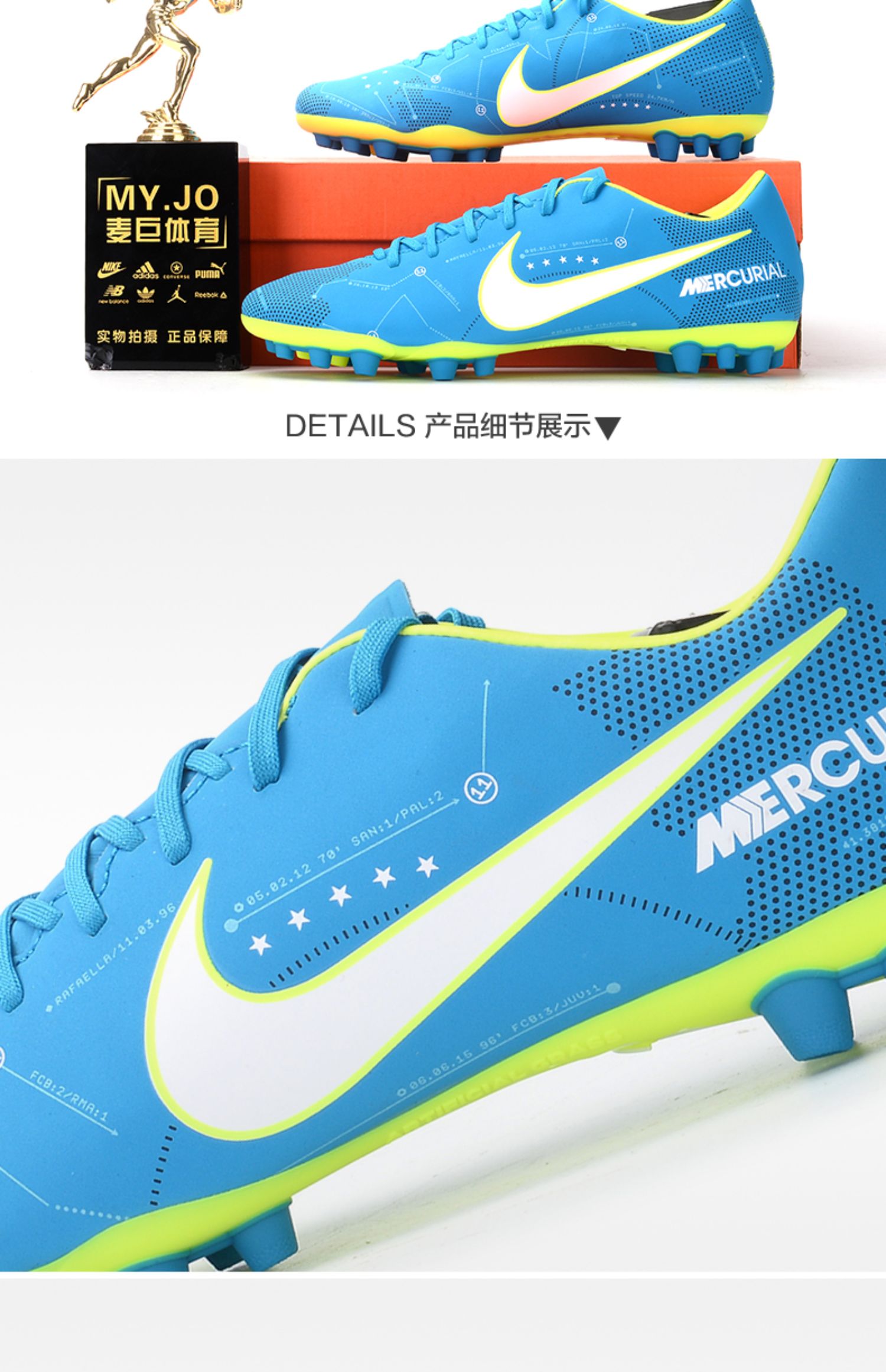 Nike / Nike chính hãng 2019 mới Giày bóng đá nam Mercurial AG Neymar AH4038 - Giày bóng đá giày thể dục