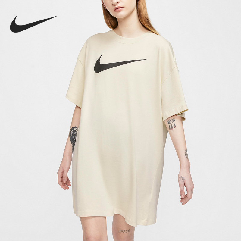 Nike/Nike Official New Women's Fashion Casual Round Neck Short-Sleeved Dress Cj3829-238 Nike/Nike Official New Women's Fashion Casual Round Neck Short-Sleeved Dress Cj3829-238