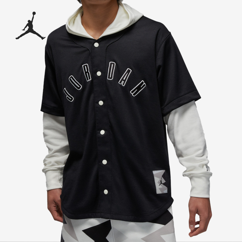Nike Official Authentic Jordan Fake Two-Piece Letter Men's Sports Hooded Jacket Fb7035-010 Nike Official Authentic Jordan Fake Two-Piece Letter Men's Sports Hooded Jacket Fb7035-010