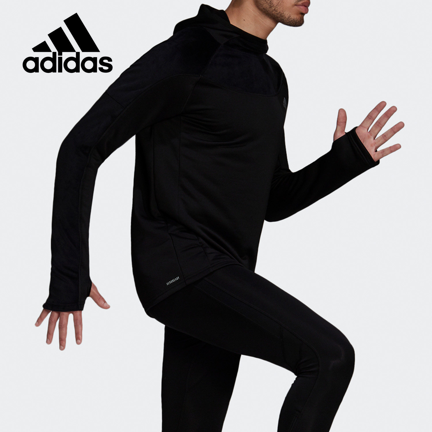 Adidas/阿迪达斯正品WARM HOOD 男子跑步休闲运动服装FS9802