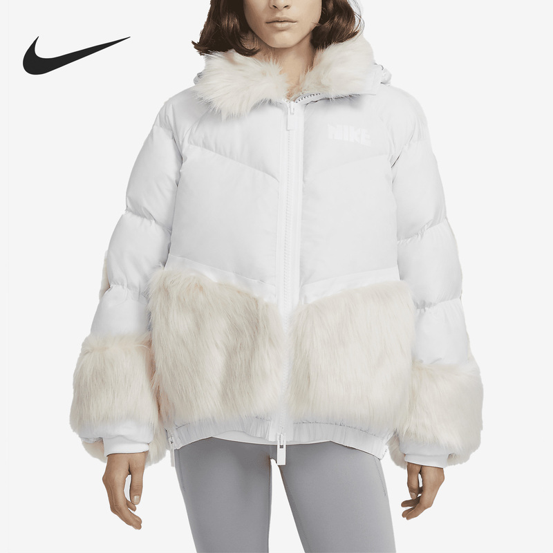 Nike/Nike Genuine Spring New Women's Sports Imitation Fur Splicing down Jacket Ct3267-010 Nike/Nike Genuine Spring New Women's Sports Imitation Fur Splicing down Jacket Ct3267-010