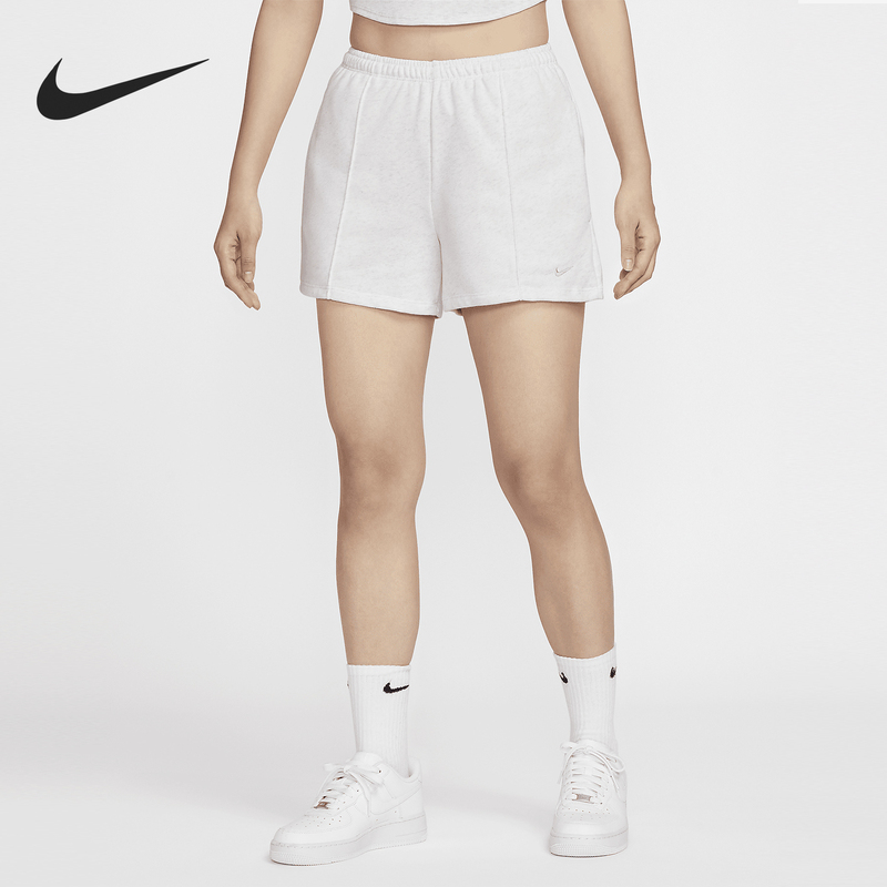 Nike Official Authentic Autumn New Women's Mid-Waist French Terry Casual Shorts Hf6941-051