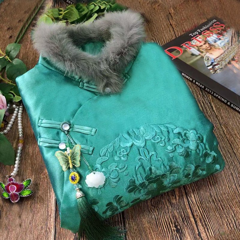 French flagrobe short cotton clothes autumn winter young Tangfang Guangdong girl improved Chinese wind clamp cotton cotton jacket short coat