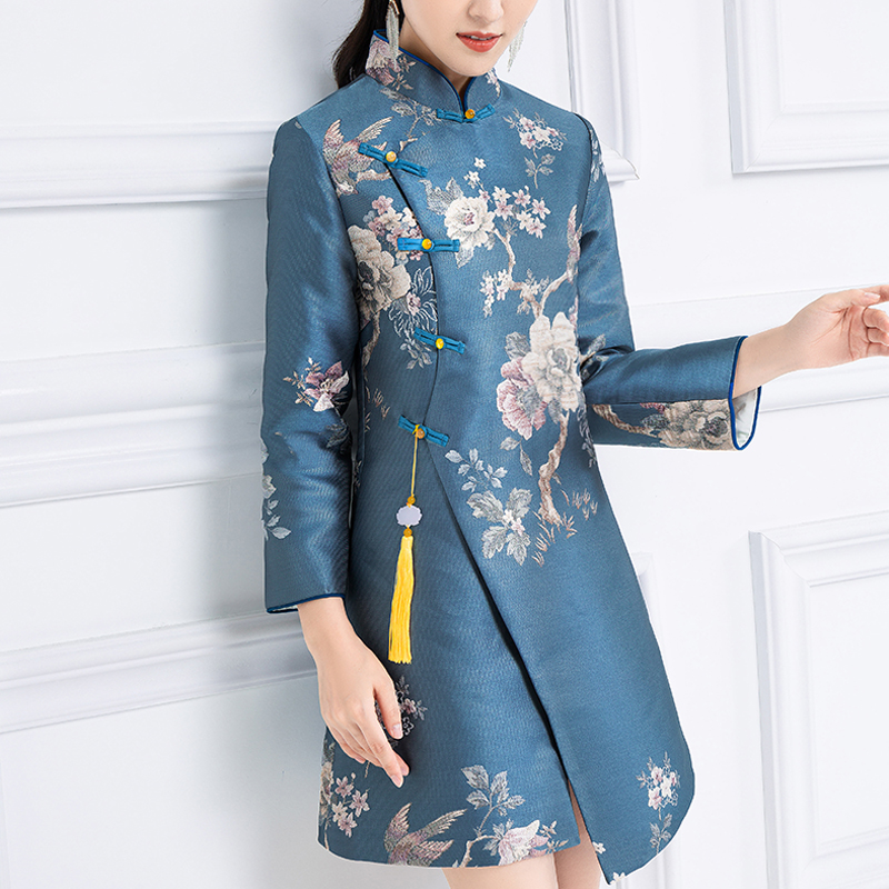 Qipao Spring Autumn Season Jacket 2022 New Retro Chinese Style Improvement China Wind Women's Dress Big Size Disc Button and Tang Clothing Blouse