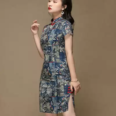 National tide, Chinese style, improved cheongsam, high-end sense of design, niche, 2021 new summer buckle dress female