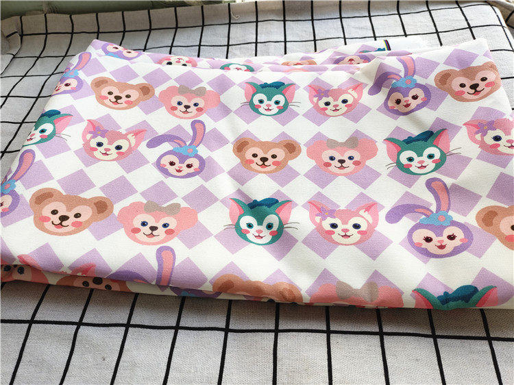 Cartoon fabric fine canvas printed handmade diy fabric sofa cover fabric bag Dormitory Tablecloids