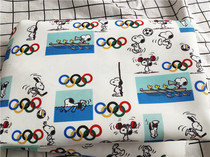 Cartoon fabric canvas printed handmade diy fabric sofa cover fabric bag dormitory tablecloth Olympic Games