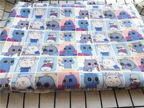 Cartoon Fabric Fine Canvas Printed Handmade Diy Fabric Sofa Cover Fabric Bag Dorm Room Table Cloth Blue Ink Cat