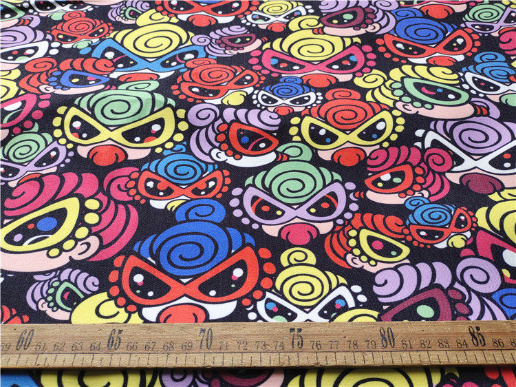 Cartoon fabric fine canvas printing handmade diy fabric bag Kindergarten dormitory tablecloth big picture arrangement