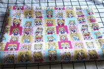 Cartoon Fabric Fine Canvas Printed Nursery Dormitory Tableclox Handmade Diy Fabric Bag Less 2 Female Warriors