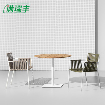 Outdoor tables and chairs casual courtyard minimalist outdoor garden wooden vine chair waterproof balcony small tables and chairs