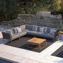 Outdoor vine coffee couch tea combination villa garden leisure furniture terrace sun proof double vine chair