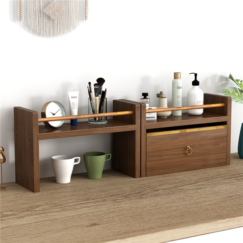 Creative Desktop Containing shelf cups Drawer Office Double kitchen Storage Cosmetic Wooden Shelving Shelf