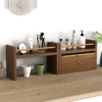 Creative desktop holding a cup drawer office double deck kitchen storage cosmetic wooden shelf