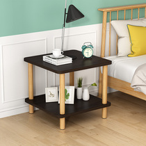 Simple square black walnut bedside cabinet small size household mini balcony small tables
