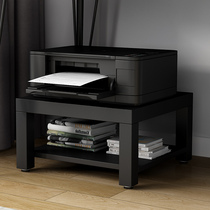 Simple black double shelf shelf printer office household small band under desk shelves Nordic wind