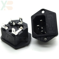AC socket power socket Multinational Certification DB-14-F1 male head C14 pin fuse equipment connector