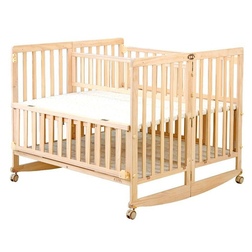 Кроватка для близнецов из натурального дерева, складная детская универсальная колыбель для приставной кровати