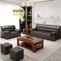 Office sofa Tea Table Combo Suit Modern Minima Business Talks Sofa guest area office real leather sofas