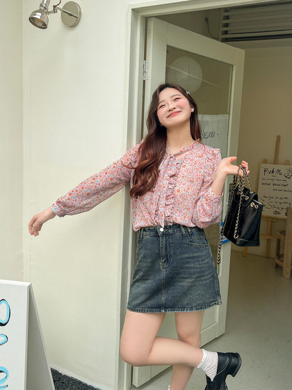 DM100大码百分百2025春季新款女装显瘦A字短裙高腰遮胯牛仔半身裙