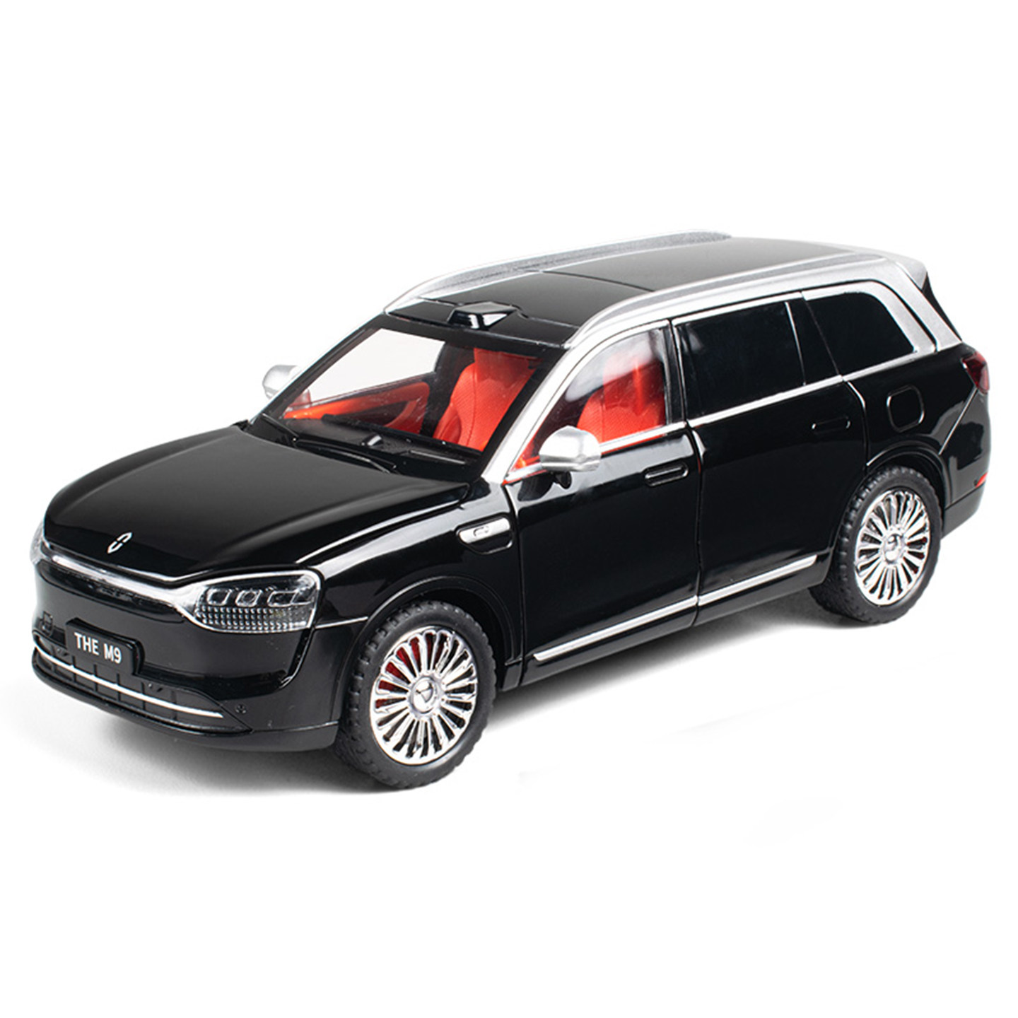 1:24 Qianjie M9 Alloy Suv Car Model with Key, Interior Decoration, Steering Wheel, Boy's Toy Car Gift