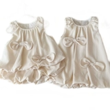 Летний жилет с бантиком без рукавов, комплект, в корейском стиле