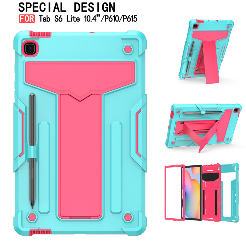Suitable for Samsung Galaxy Tab S6 Lite 10.4inch Protective Case Sm-P610/P615 Tablet Case P613/P619 All-Inclusive Anti-Fall Soft Edge Silicone Case Stand Case