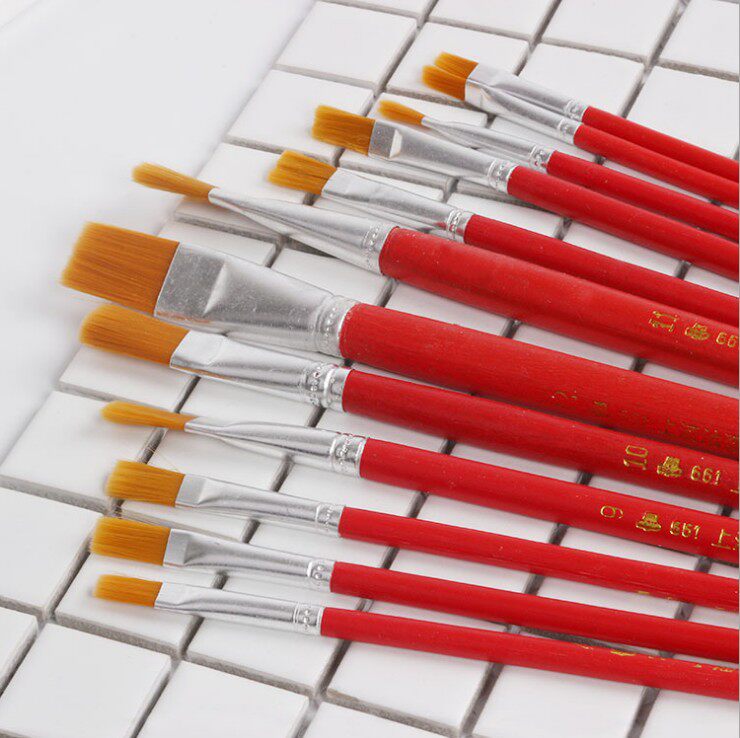 Children's kindergarten Drawing flat head Pens Watercolor Propylene Paint Pen Brush hand graffiti painted 1-12 Number