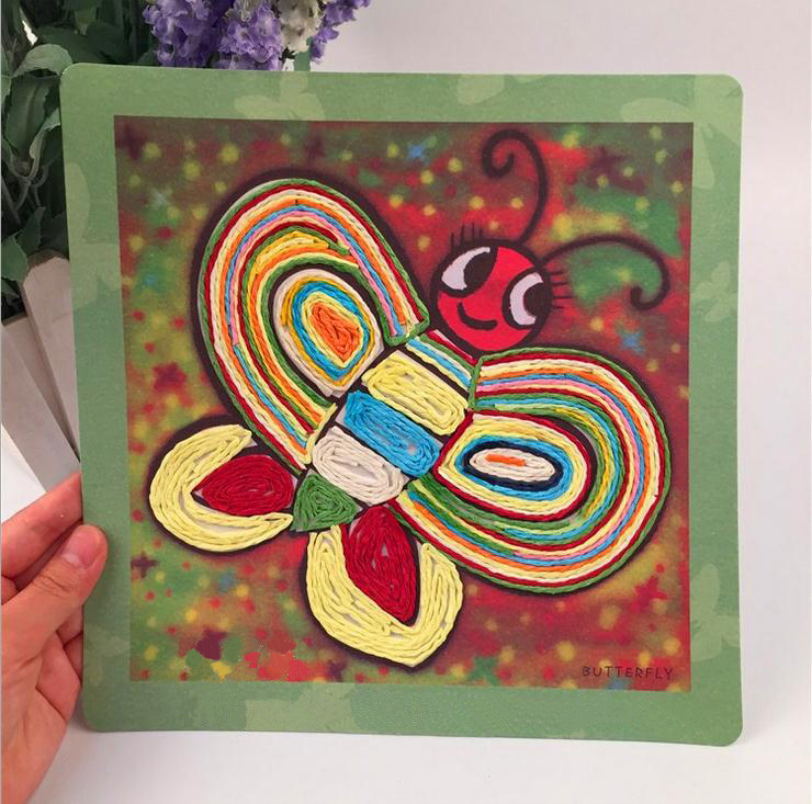 CHILDREN'S PAPER ROPE DRAWING MATERIAL PACKS DIY HAND CREATIVE COLOR SOLID STICKUP TODDLER ROPE PAINTING TOY MEERAU 