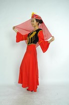 Xinjiang split stage performance clothing dance performance womens ethnic minority Uighur clothing Red 3