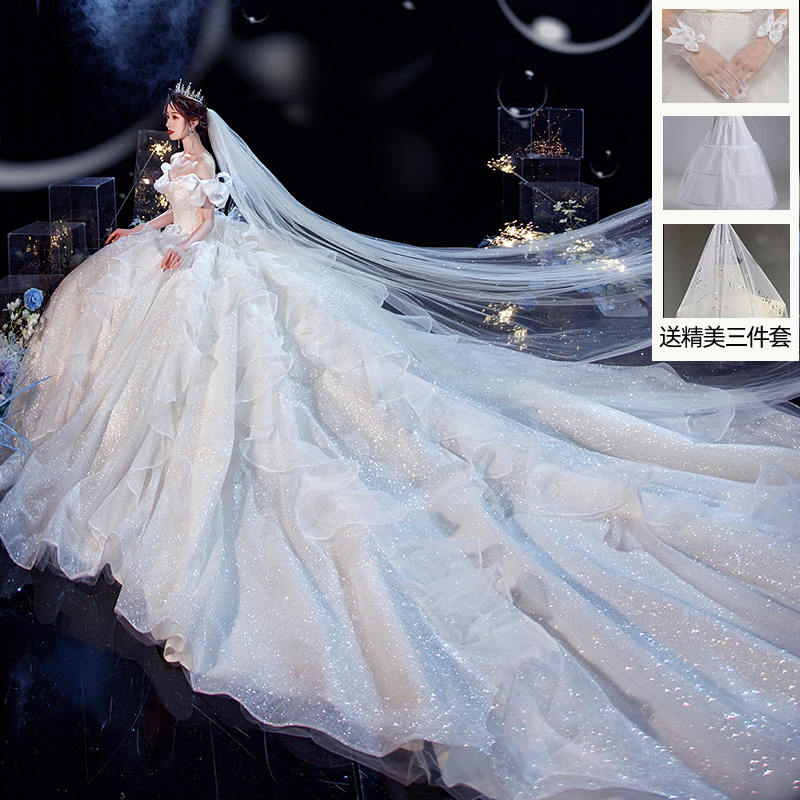  XXXL+White gloves, bride's veil 3 m   + $18.86 
