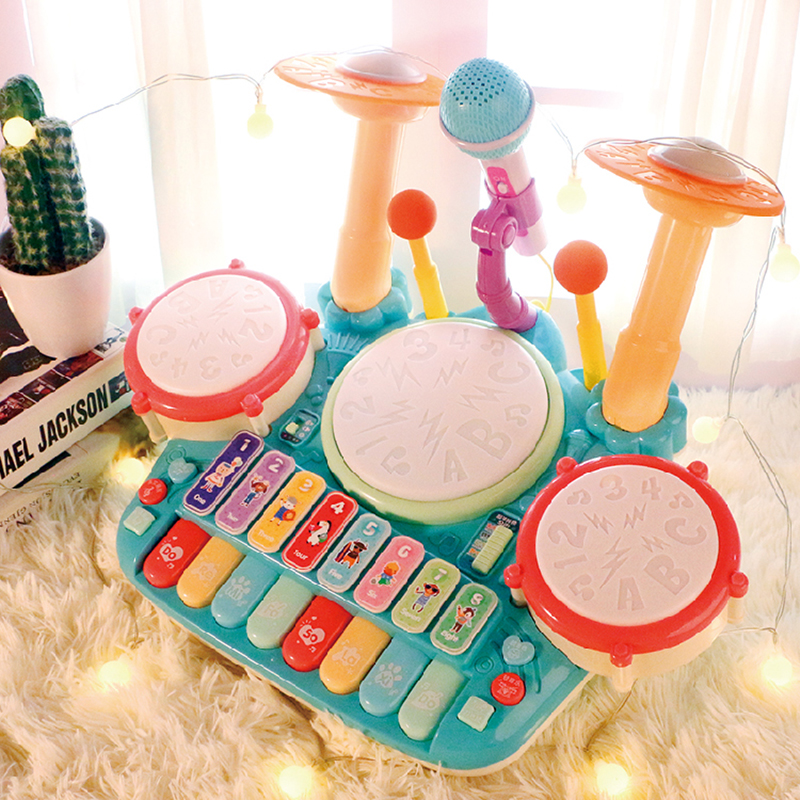 Drum set for children beginners Toy drums for infants Musical instruments for beginners Beat puzzle 2-3-6 Baby boys and girls 1